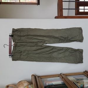 Johnny Was Lounger Drawstring Linen Blend Pants in Sunbleached Green NEW